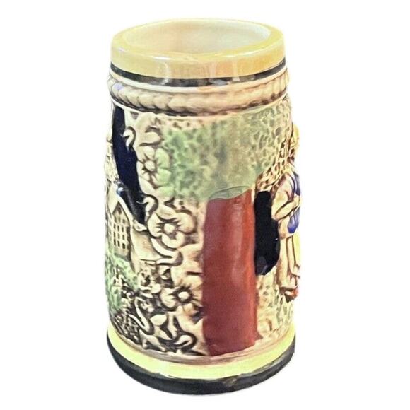 Mini German Beer Stein Mug Ceramic 3.75" Hand-Painted Glazed Vintage - Picture 4 of 6